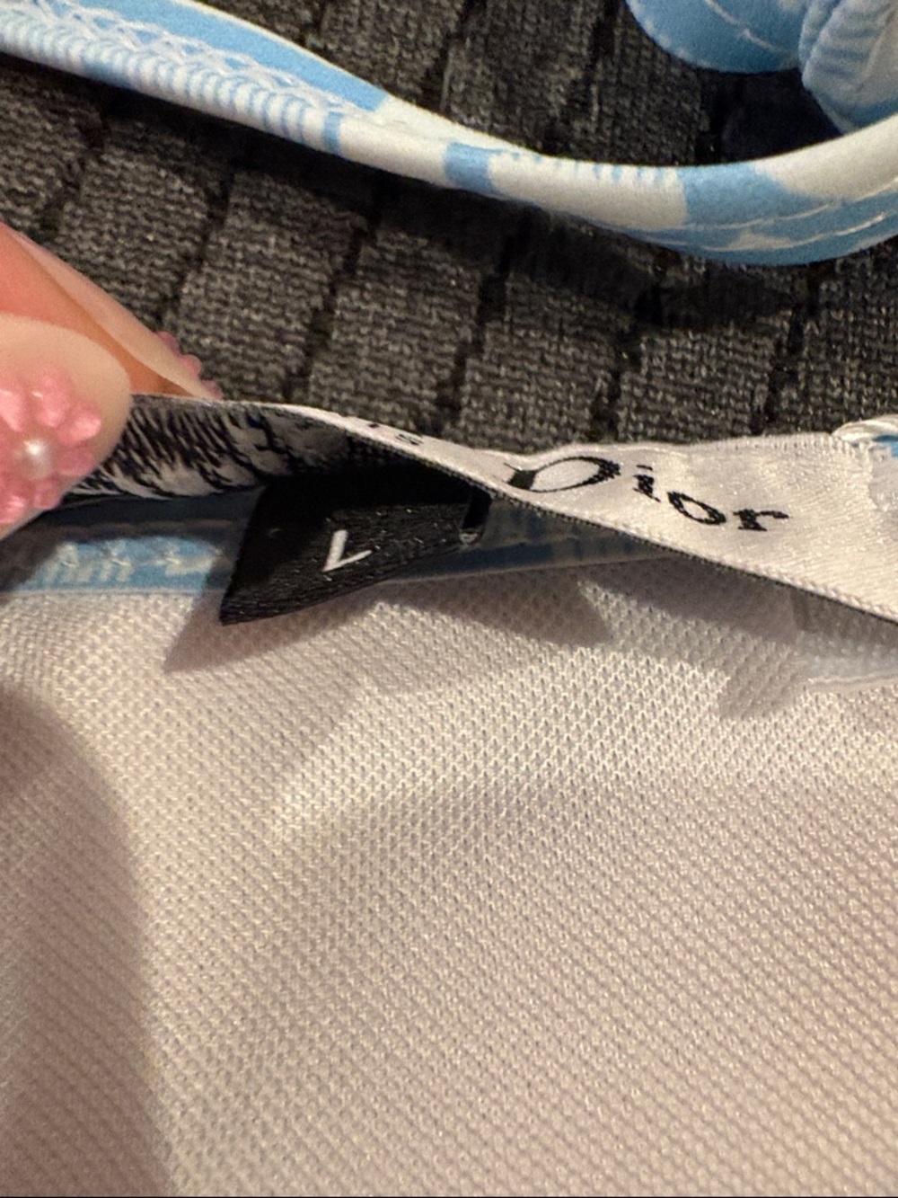 Dior Light Blue & White Logo Triangle Bikini - Picture 4 of 5